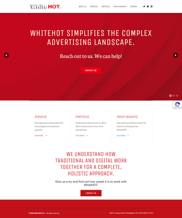WhiteHOT Inc Website Screenshot